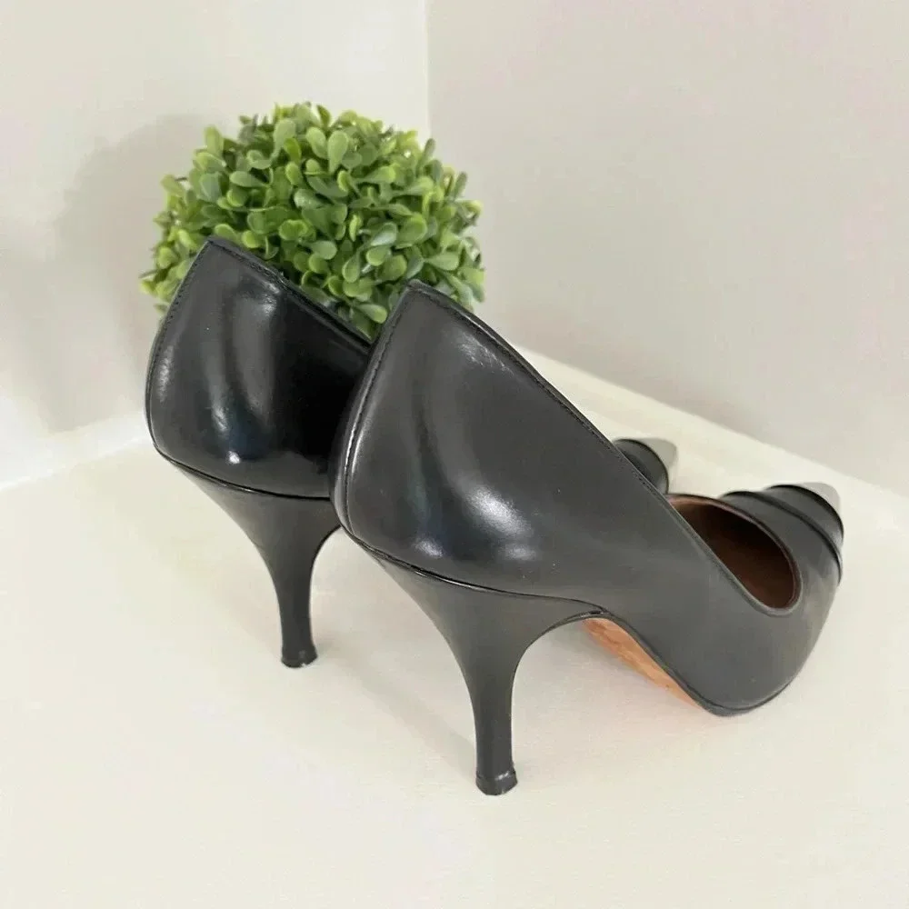 Donald J Pliner Vero Cuoio Black Pointed Heels - Picture 12 of 13